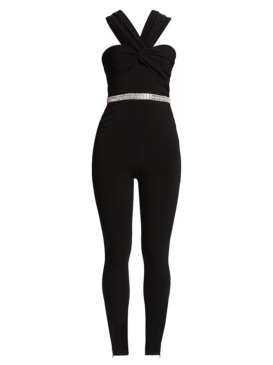 Women's Sariah Skinny Embellished Jumpsuit - Black - Size 2