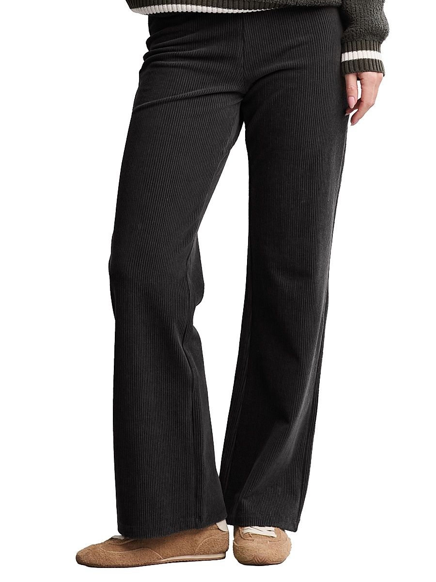 Women's Stretch Corduroy Wide-Leg Pants - Carbon - Size XS