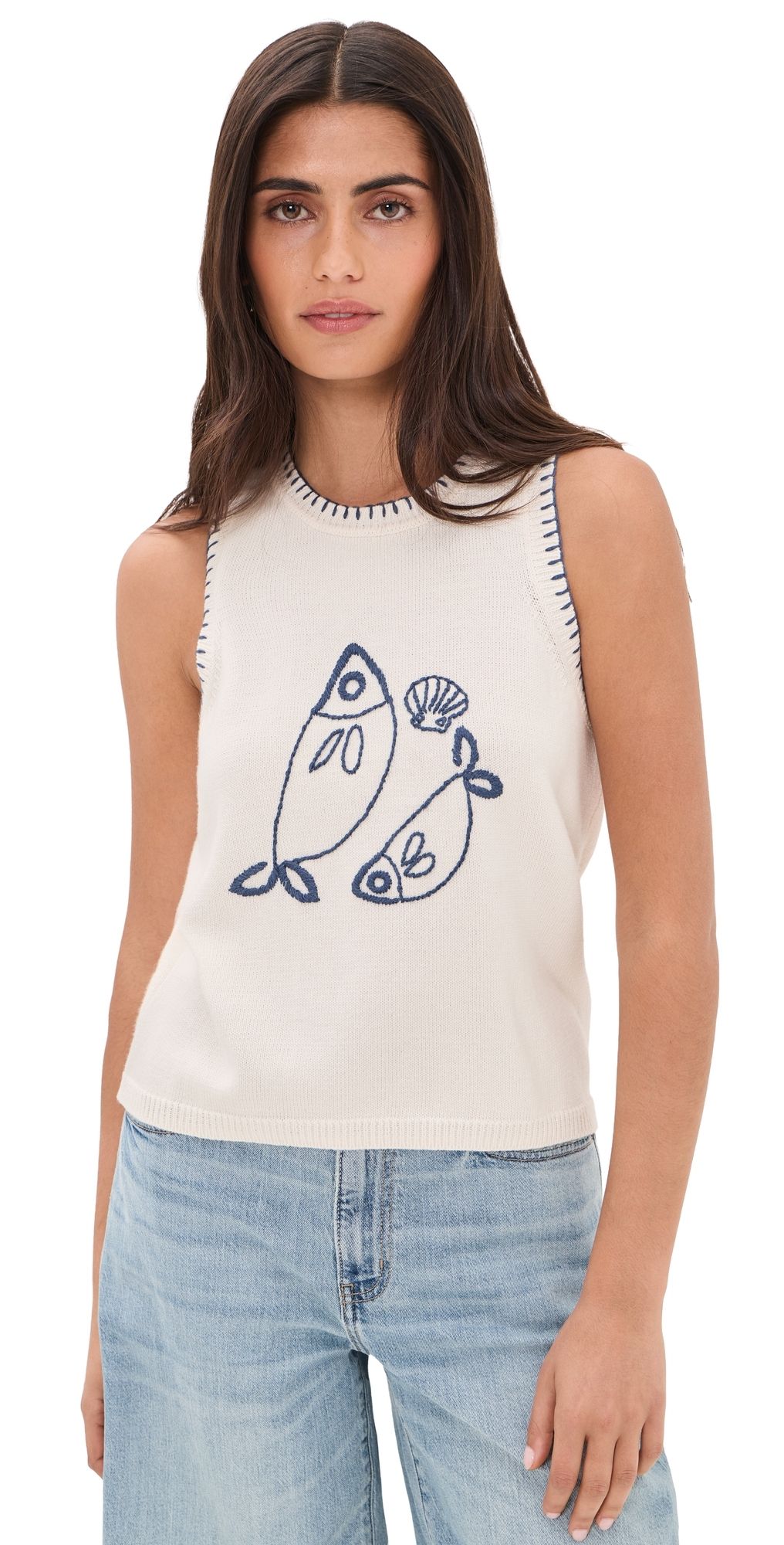 Marine Layer Sweater Fish Tank Antique White XS