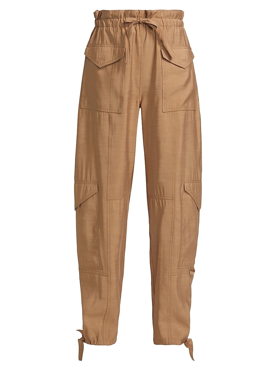 Women's Slub High-Waist Cargo Pants - Tigers Eye - Size 4