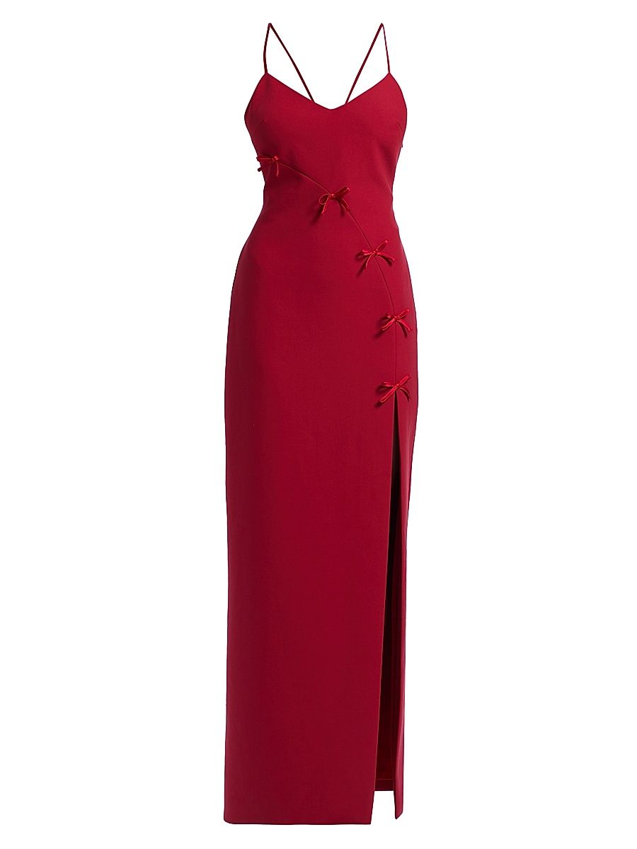 Women's Elea Bow Slit Gown - Cherry Rose - Size 16
