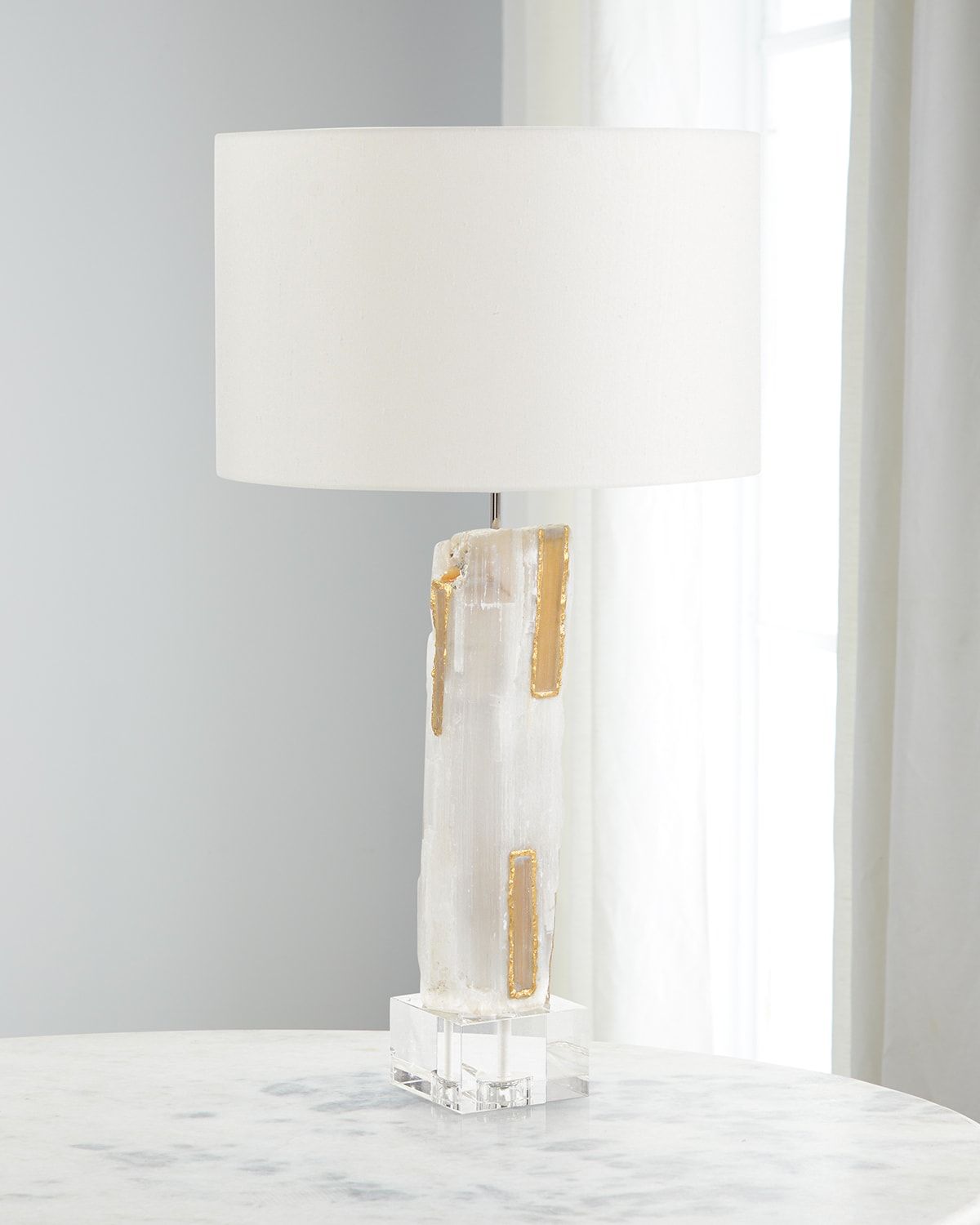 Gilded Selenite 32" Table Lamp