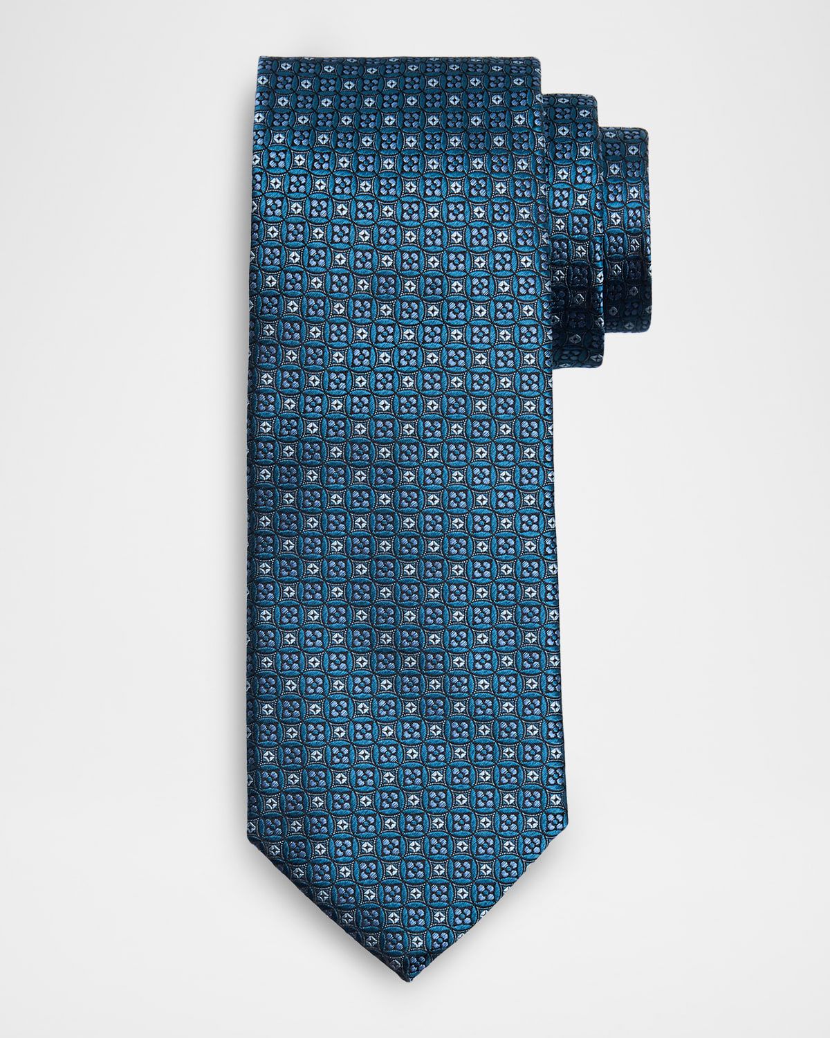 Men & apos;s Round Medallion Silk Jacquard Tie