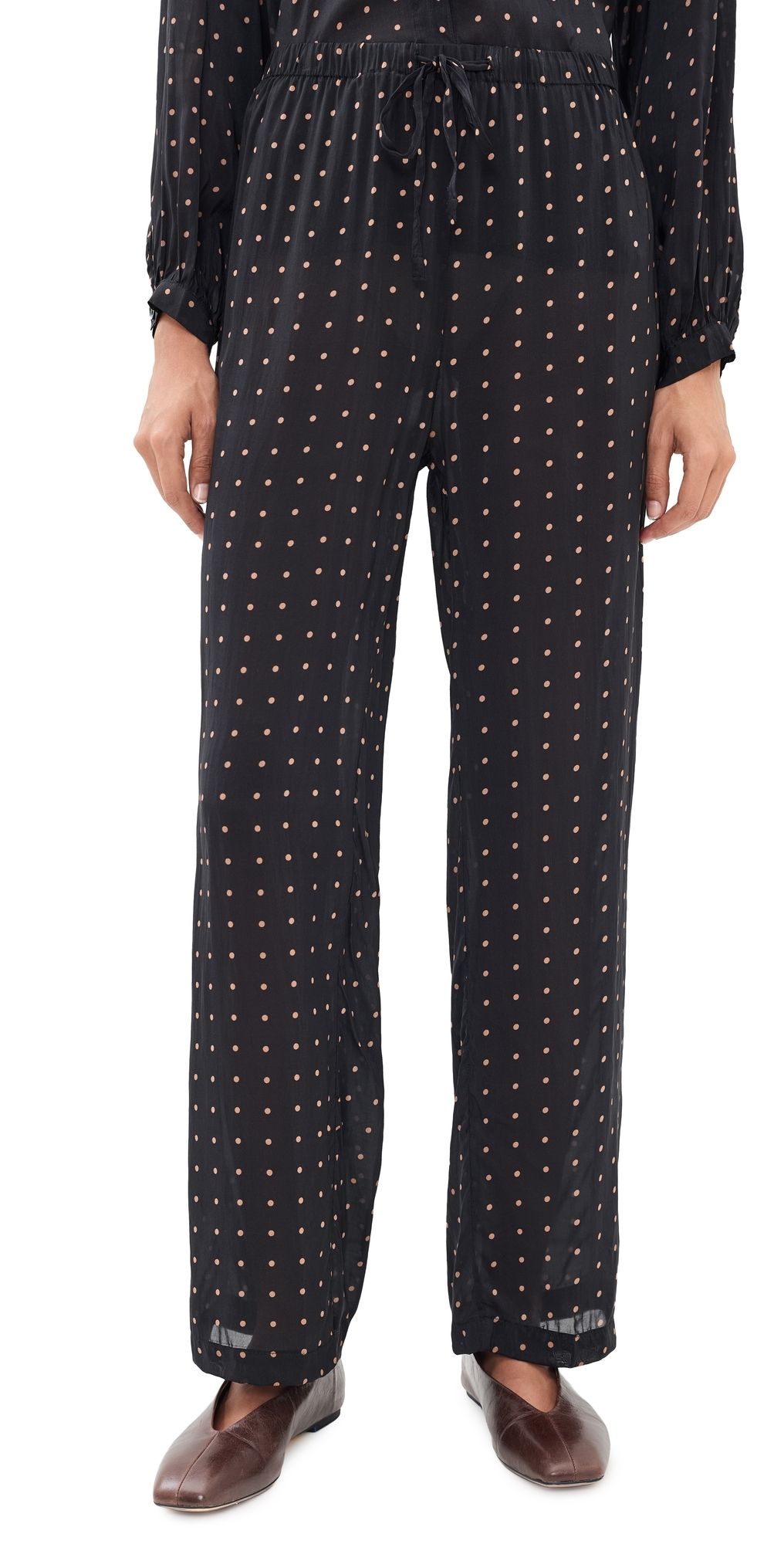 Natalie Martin Collection Jamie Pants Petite Polka Dot Black & Tan XS