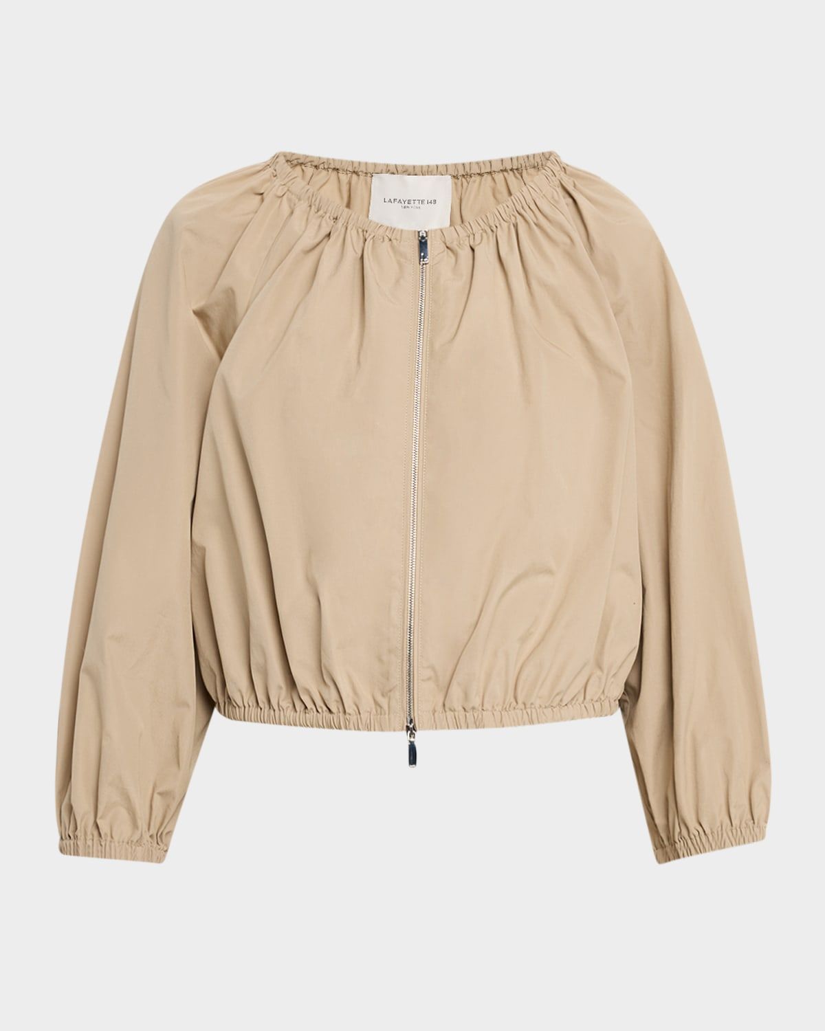 Cropped Organic Cotton Poplin Bubble Jacket