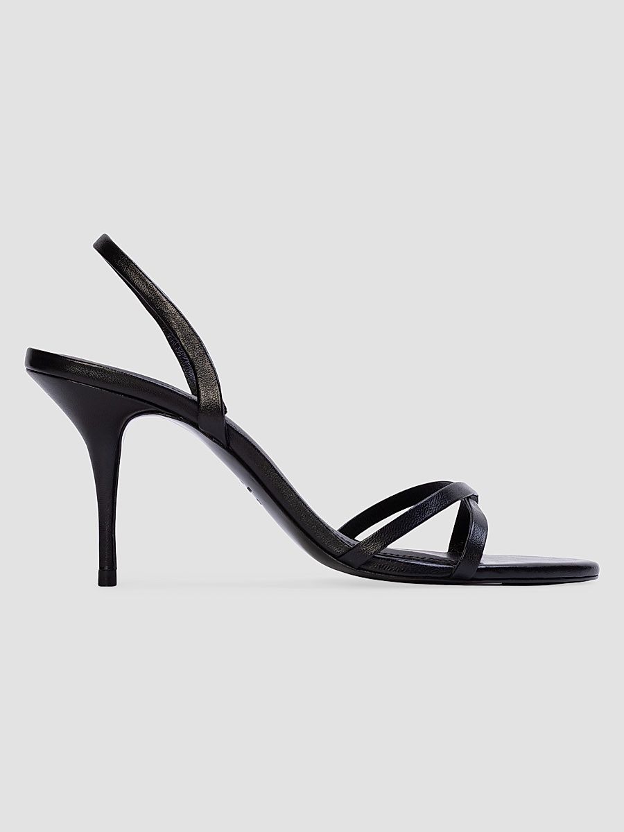 Women's Jolla 80MM Leather Slingback Sandals - Black Leather - Size 12