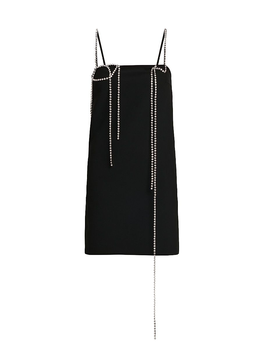 Women's Rhinestone Chain Minidress - Black - Size 12