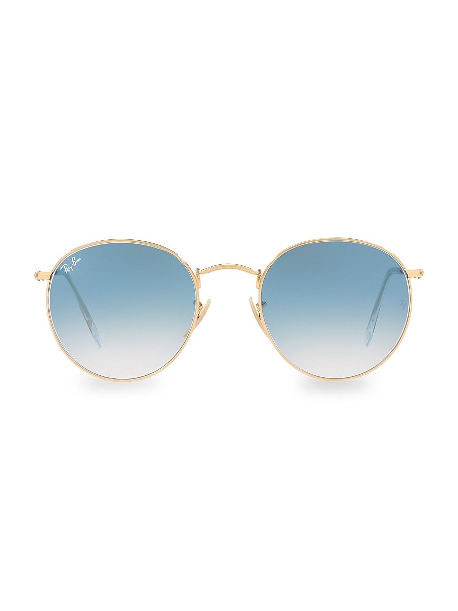 Men's RB3447 53MM Round Sunglasses - Gold