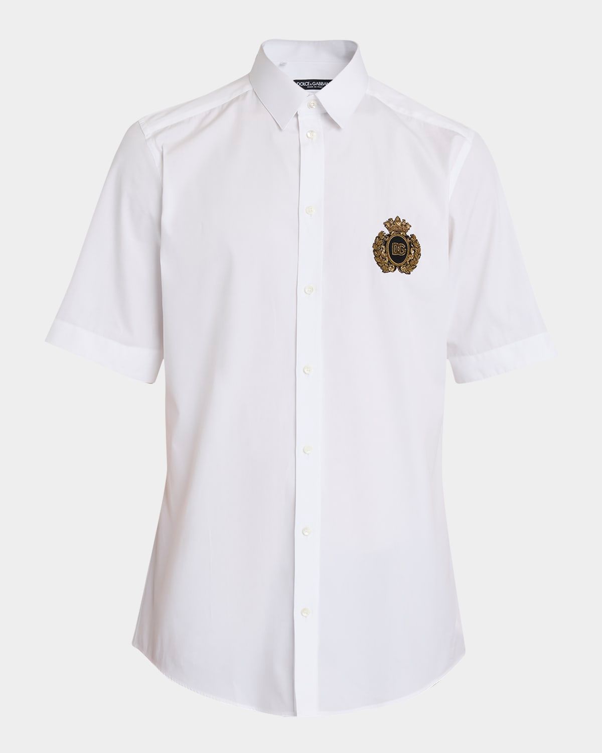 Men & apos;s Poplin Crest Patch Sport Shirt