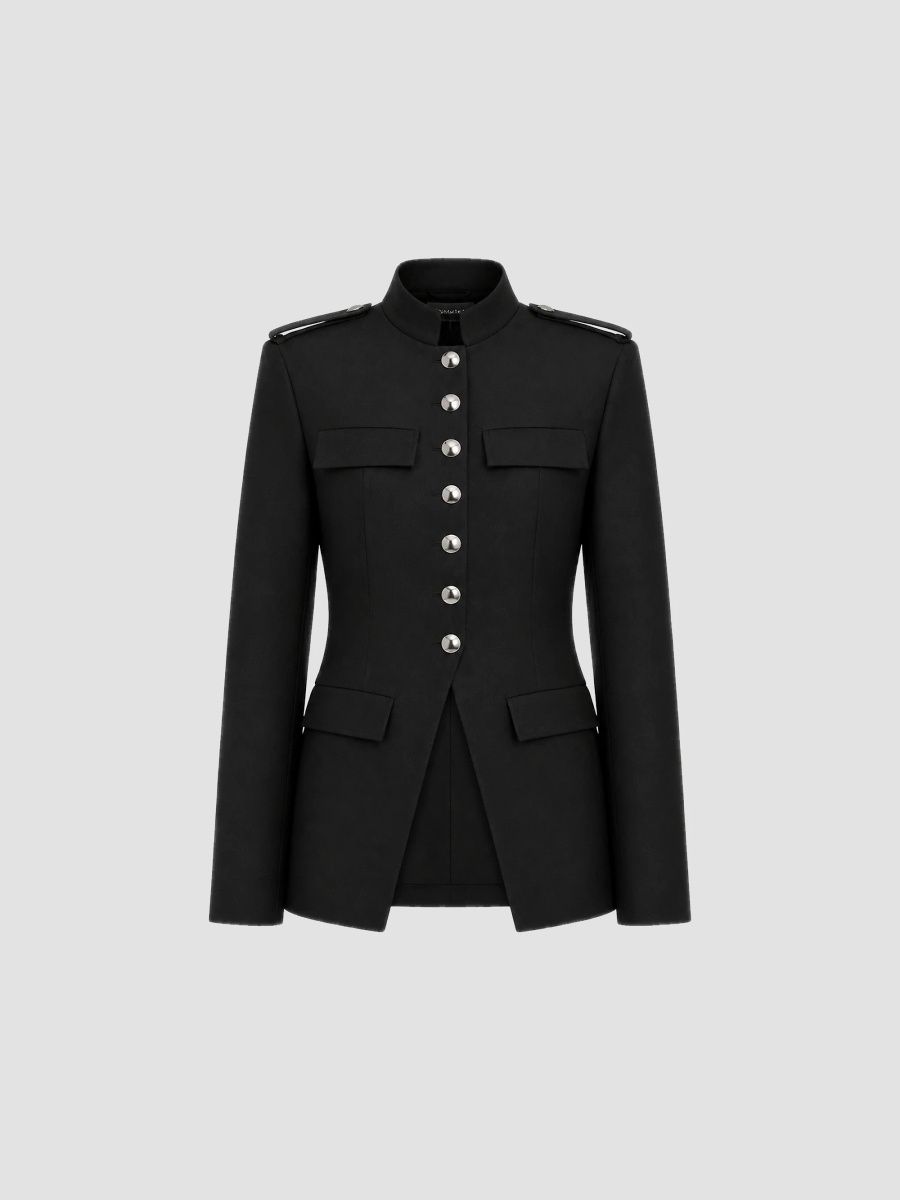 Nicholas the Label Women's Lillith Longline Military Jacket - Black - Size 12