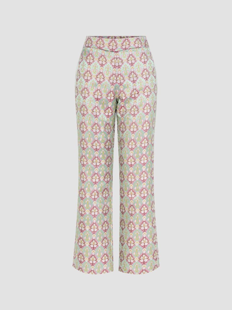 Hill House Home Women's The Annina Pant - Diamond Block Berry Green - Size 8