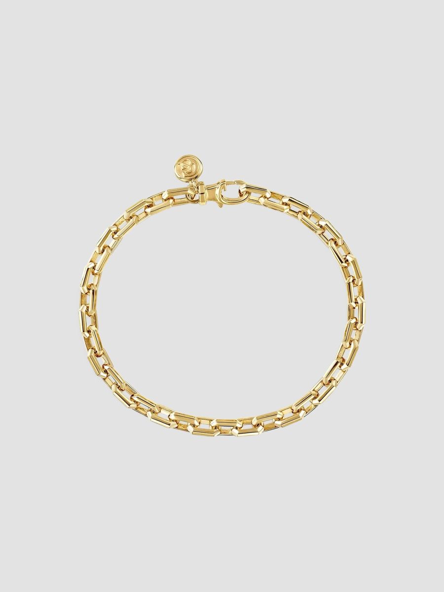 Gabriel & Co Men's Classic 14K Yellow Gold Faceted Oval-Link Chain Bracelet/5.5MM - Gold
