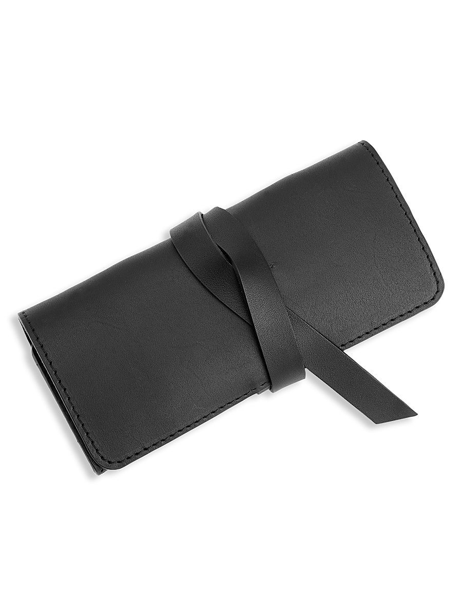 Leather Tech Accessory Cord Roll Organizer - Tan