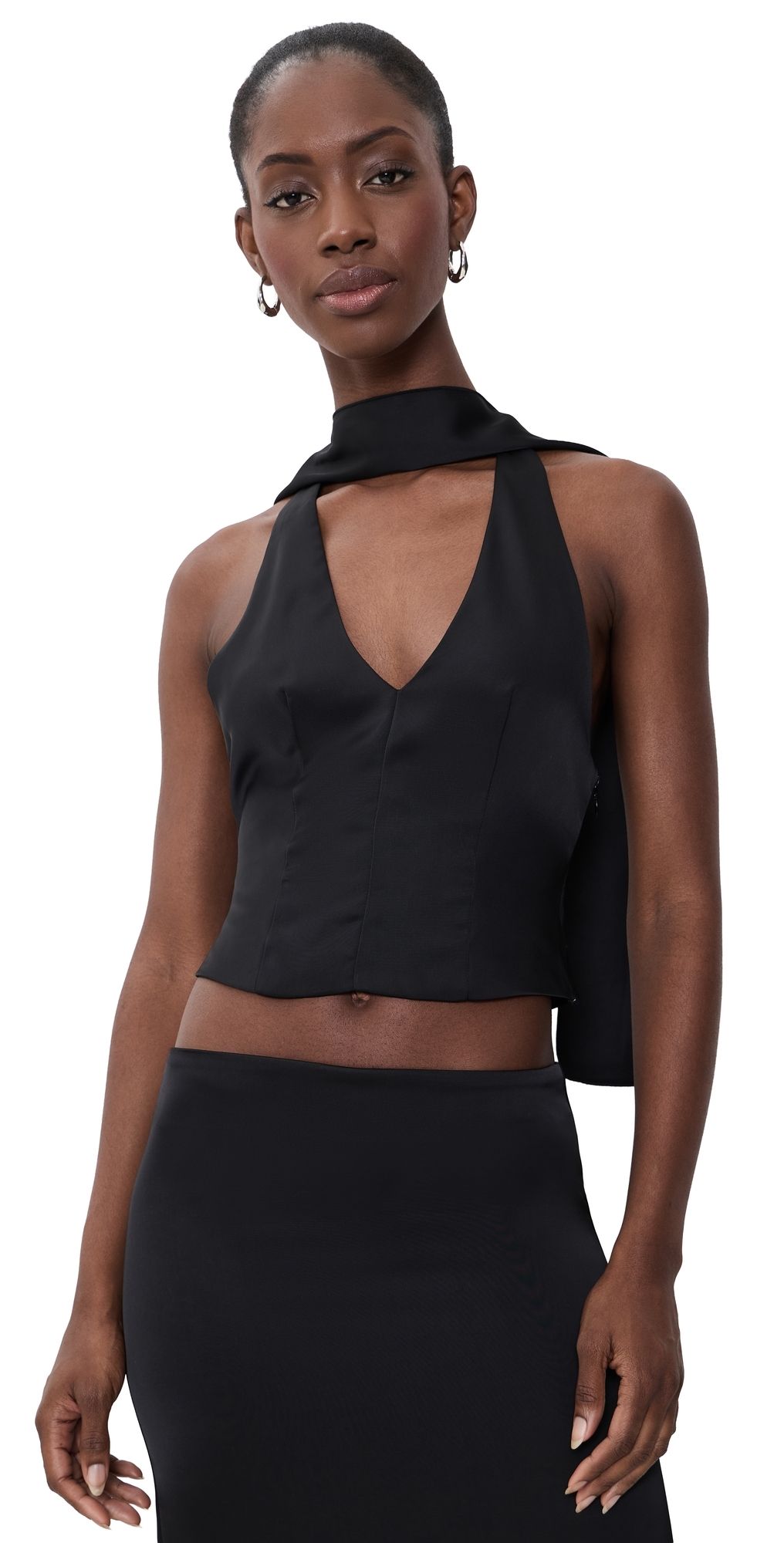 Lioness Front Row Halter Top Noir XS