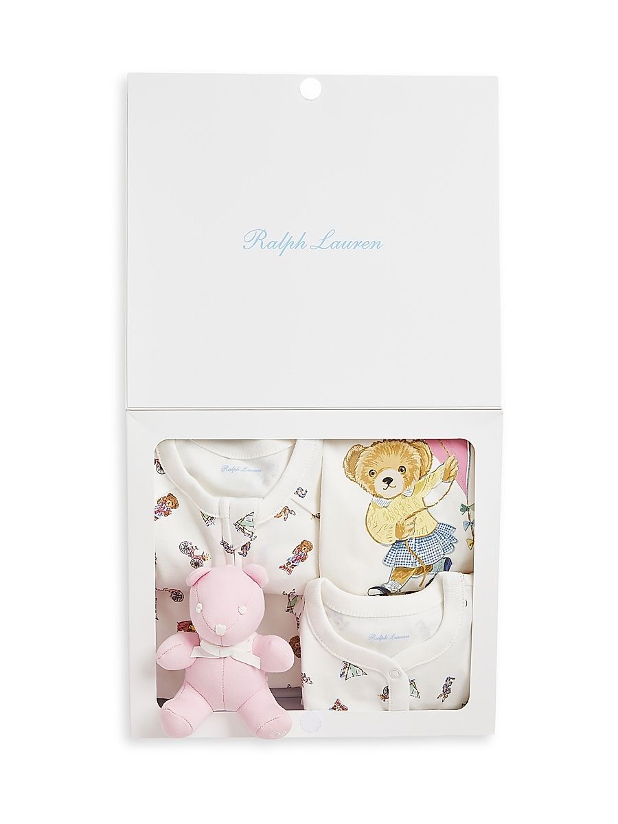 Baby Girl's 5-Piece Polo Bear Gift Set - Nantucket Girl Bear Nevis - Size 9 Months