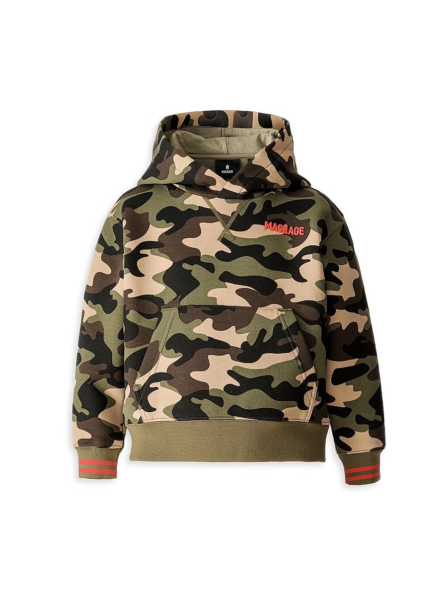Little Boy's & Boy's Logo Camo Hoodie - Camouflage Print - Size 14