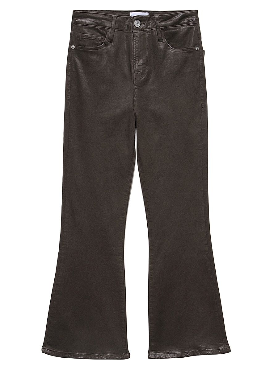 Women's Le Crop Wax Flare Jeans - Espresso Coated - Size 29