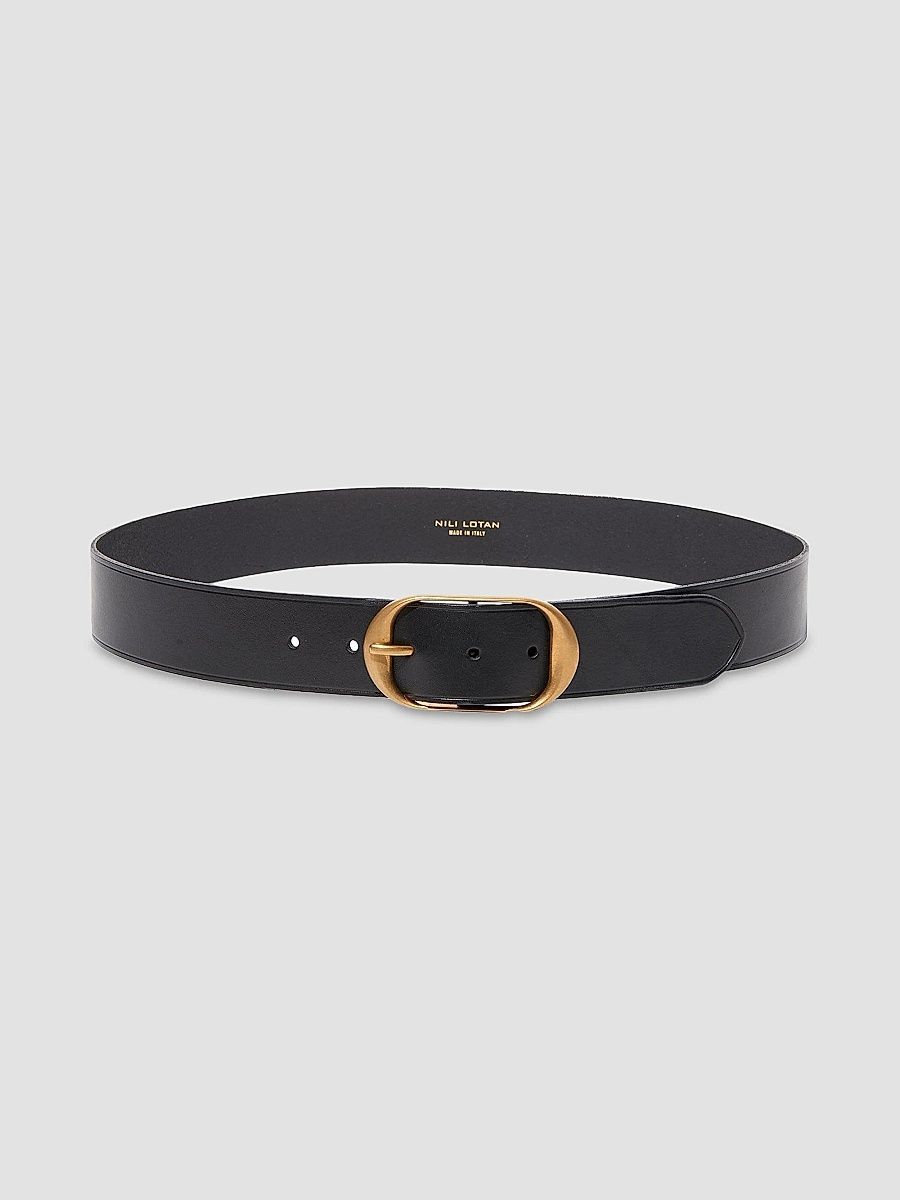 Nili Lotan Women's Nili Leather Belt - Black Gold - Size Medium