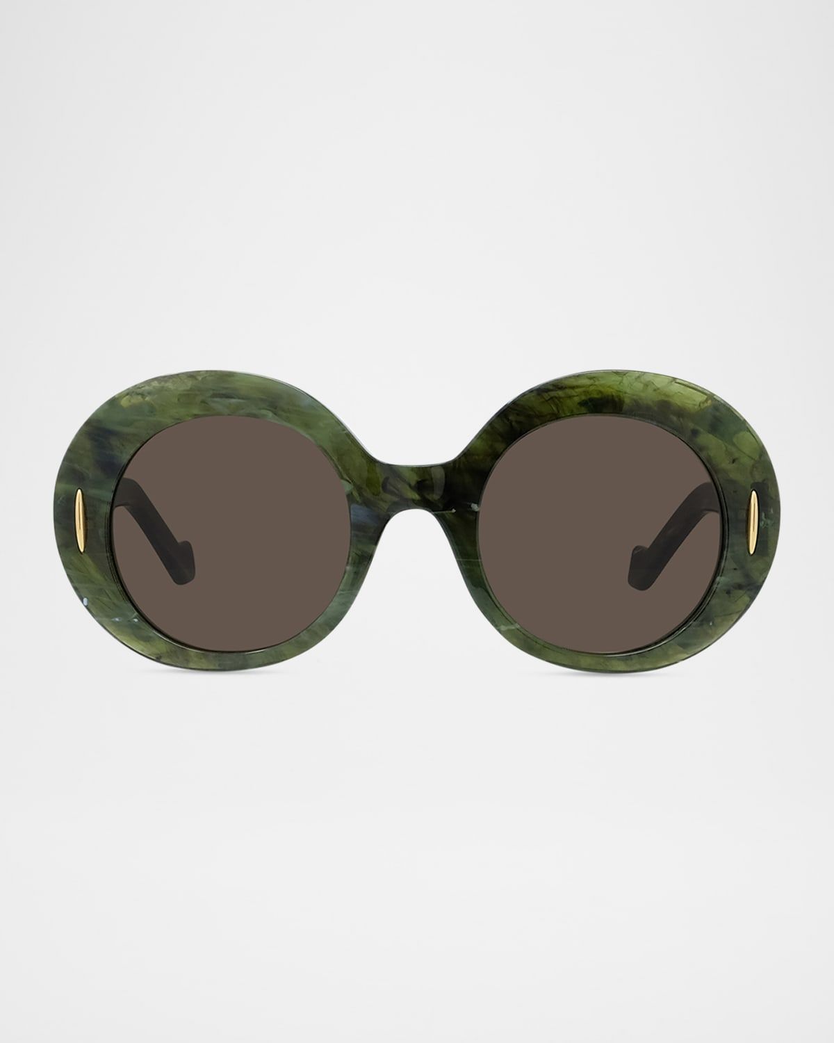 Oval Acetate Sunglasses W/ Anagram