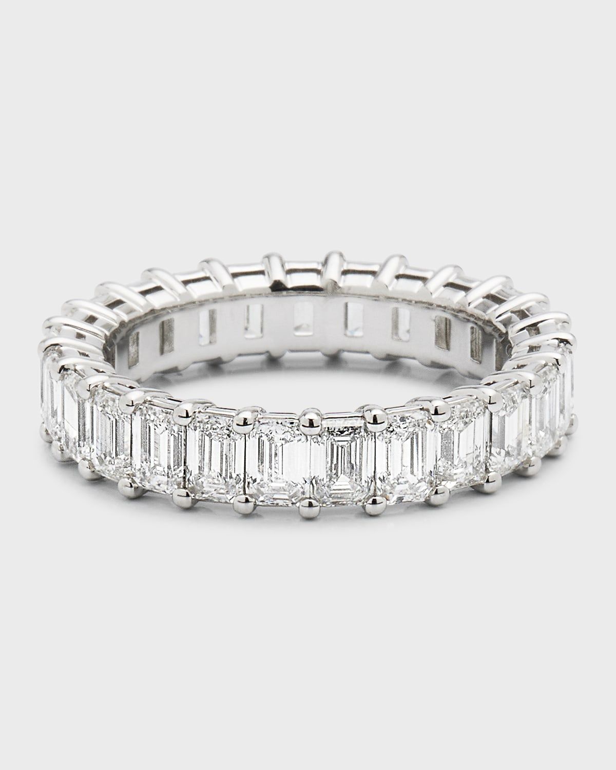 Platinum Emerald-Cut FG/VS Diamond Eternity Band, Size 6.25, 4.0tcw