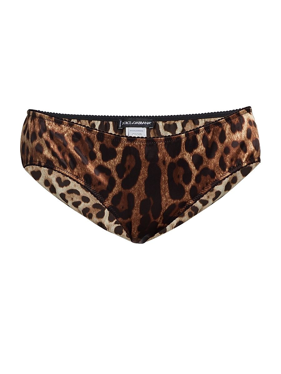 Women's Leopard Silk Hipster Brief - New Leopard - Size Large