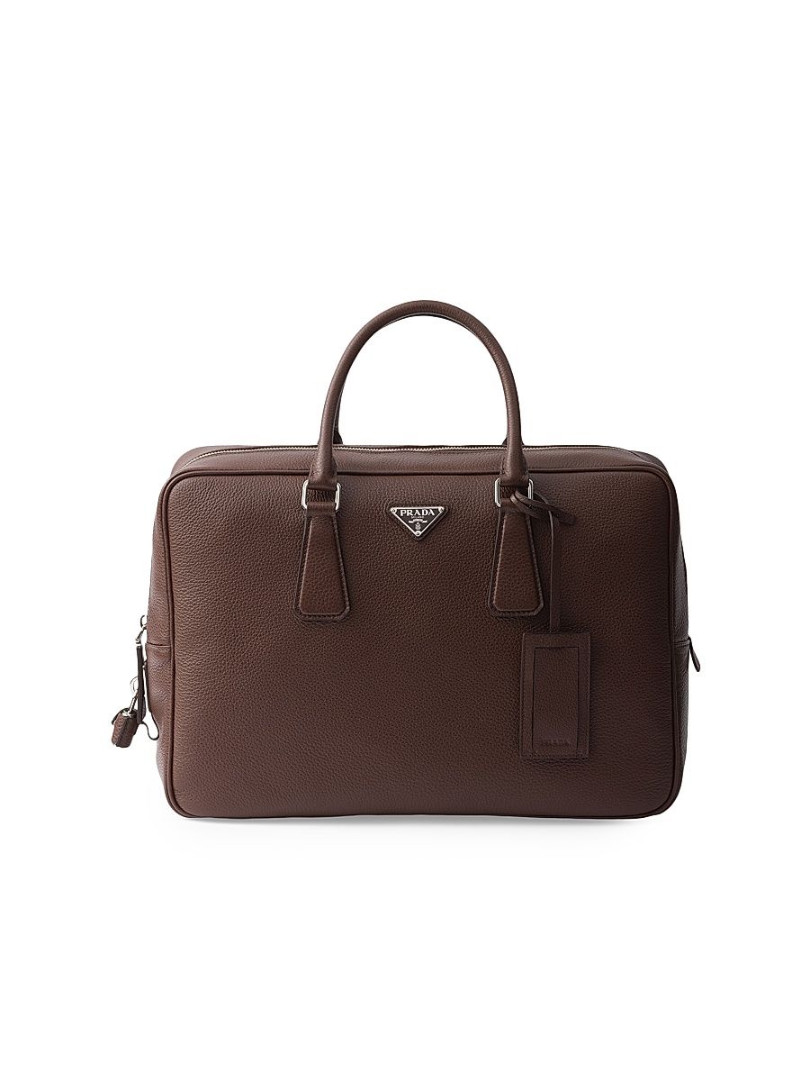 Men's Leather Work Bag - Brown