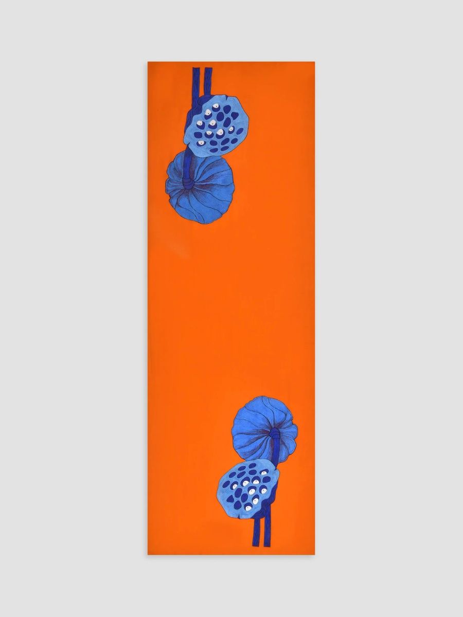 Janavi Women's Lotus Stem Merino Wool Scarf - Persimmon Orange