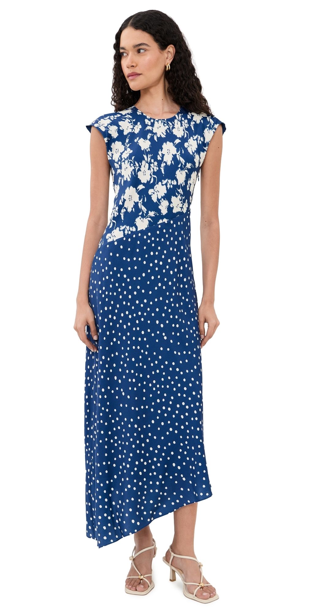 Tanya Taylor Violeta Dress French Blue/Cream 0