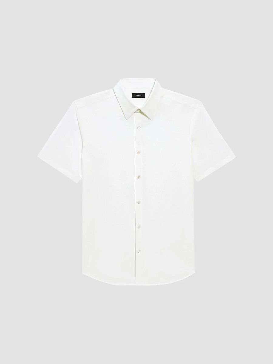 Theory Men's Irving Cotton-Blend Shirt - White - Size XL