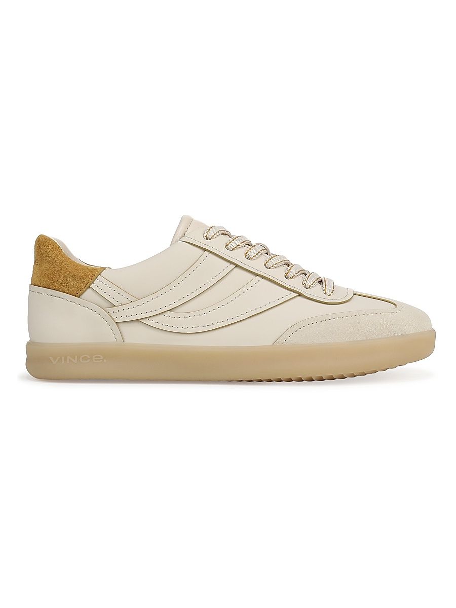 Women's Oasis Contrast-Edge Leather Low-Top Sneakers - Moonlight Golden Desert - Size 5