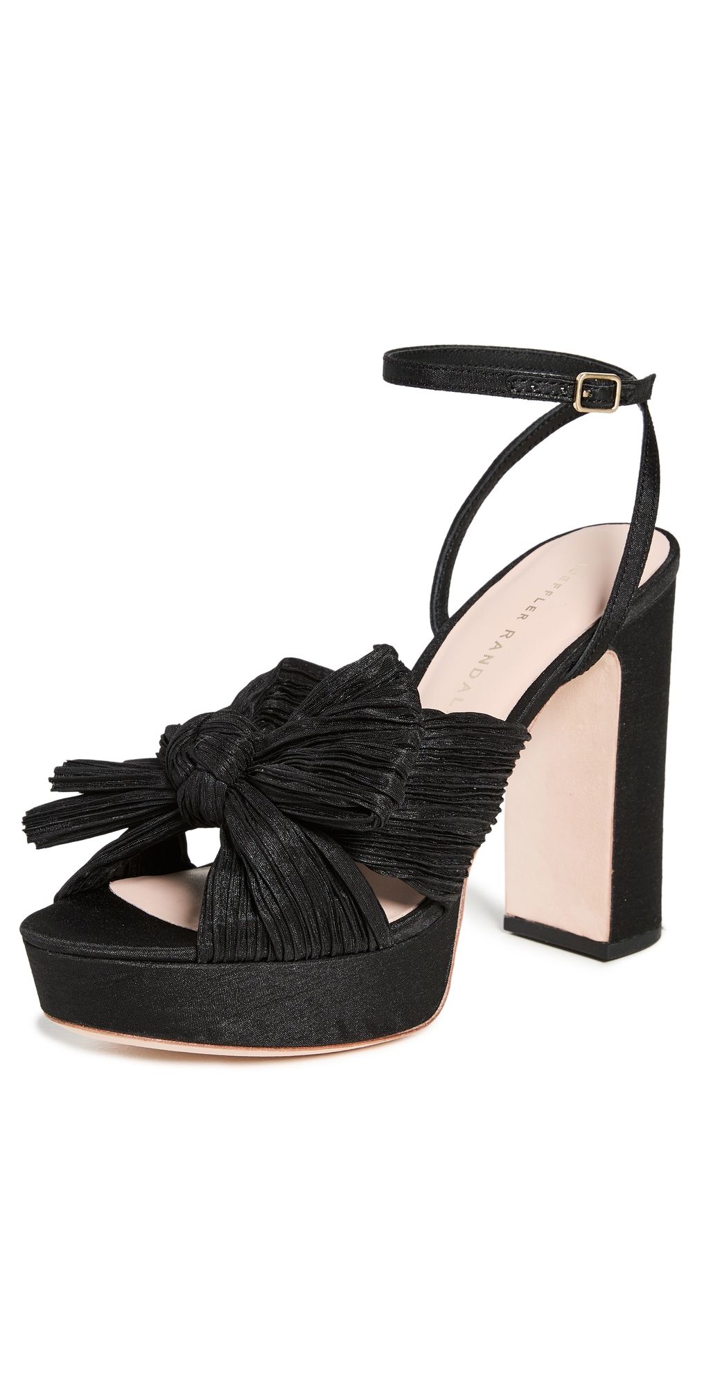 Loeffler Randall Pleated Platform Sandals Black 6.5
