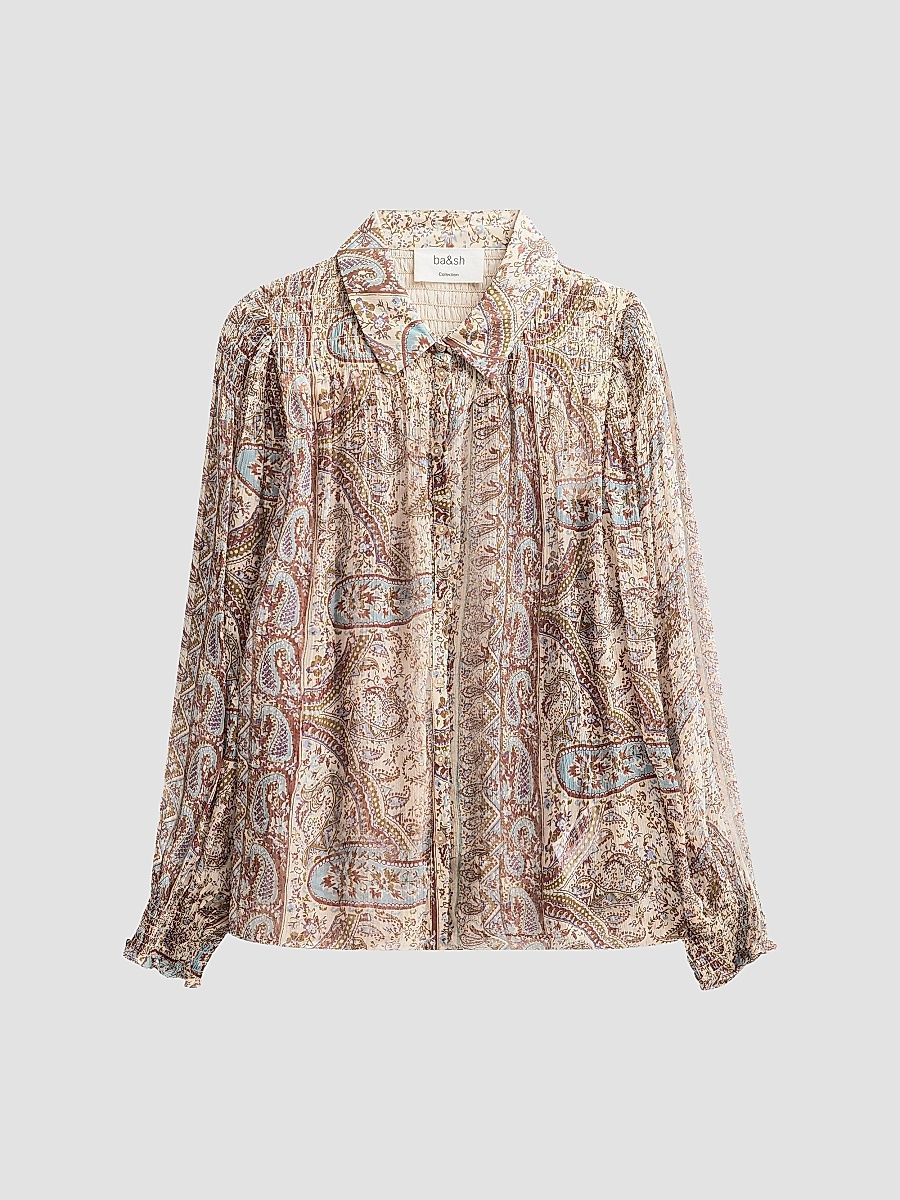 Women's Cleo Paisley Print Shirt - Bleu - Size Large