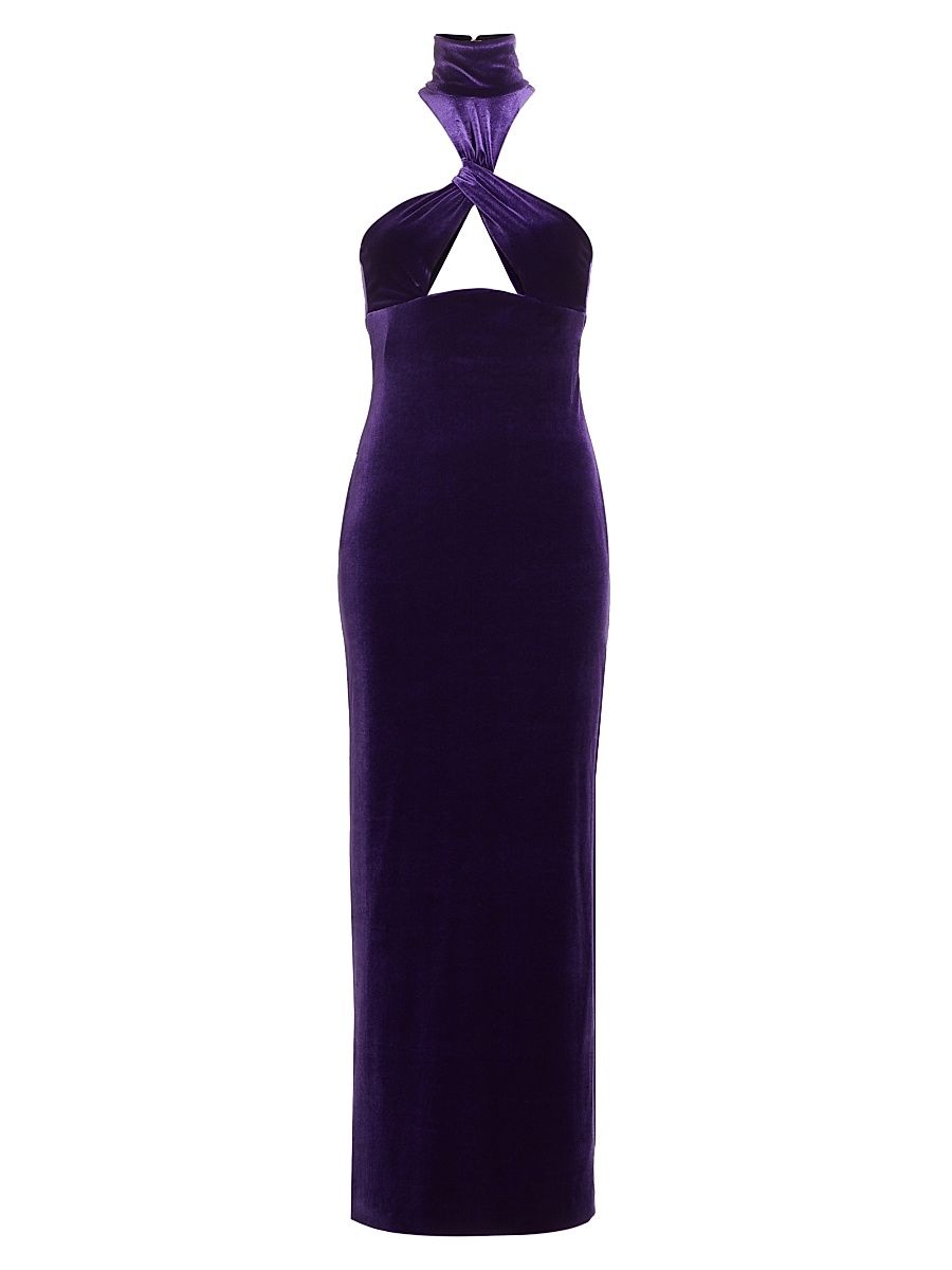 Women's Cleveland Cut-Out Velvet Gown - Purple - Size 6