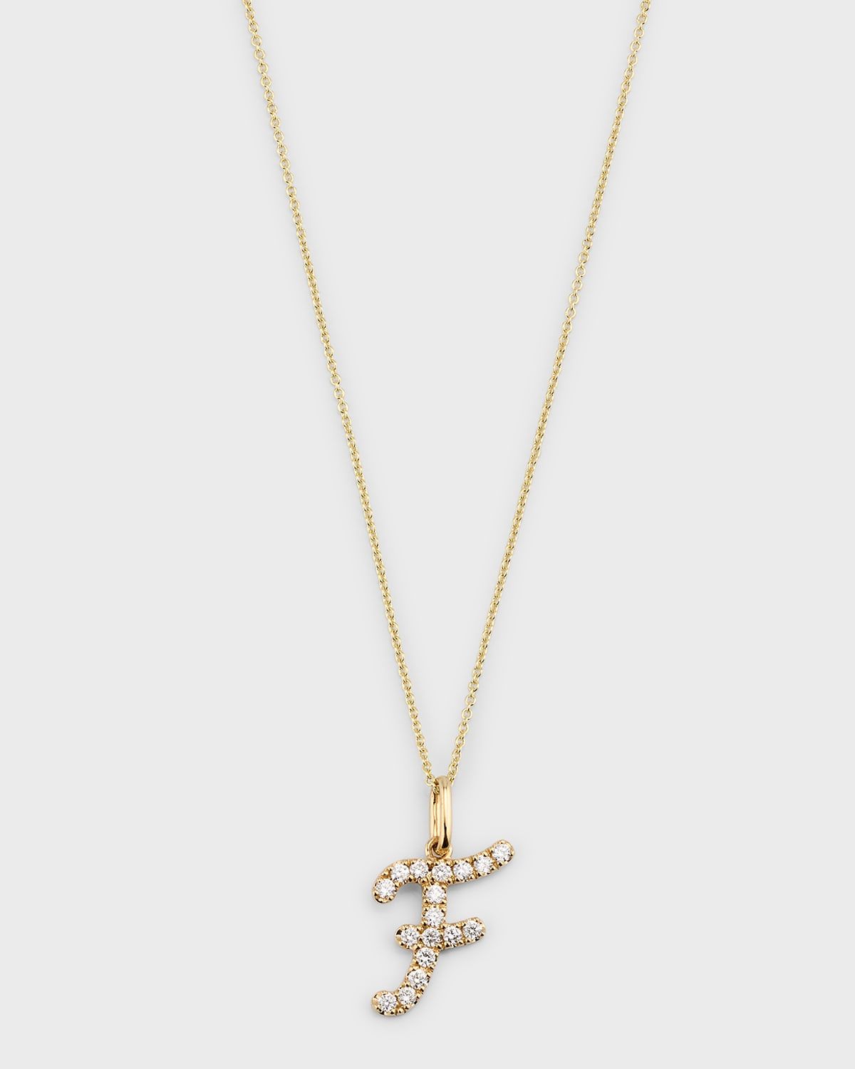 14k Diamond Pave Initial Necklace