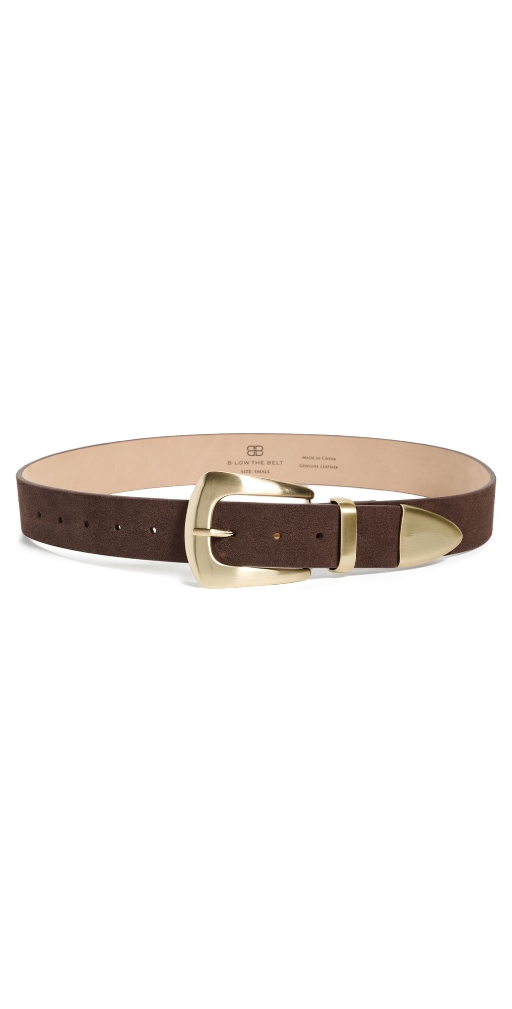 B-Low The Belt Jordana Mini Suede Belt Chocolate Brushed Brass XL