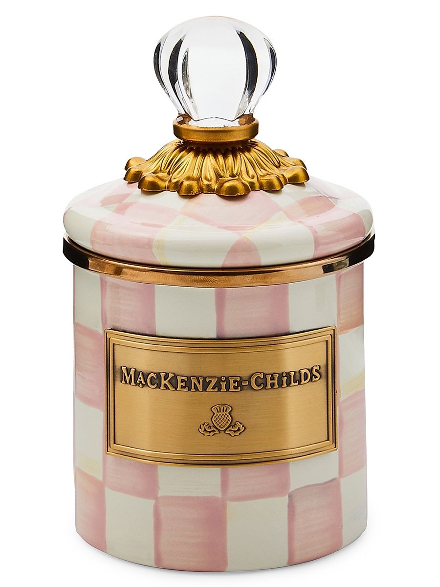 Mini Rosy Check Enamel Canister
