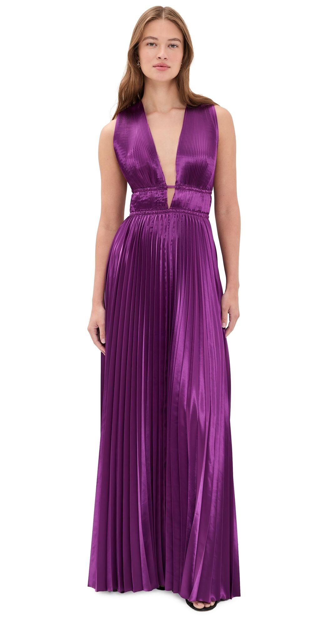 Ulla Johnson Lena Sleeveless Satin Gown Amaranth 12
