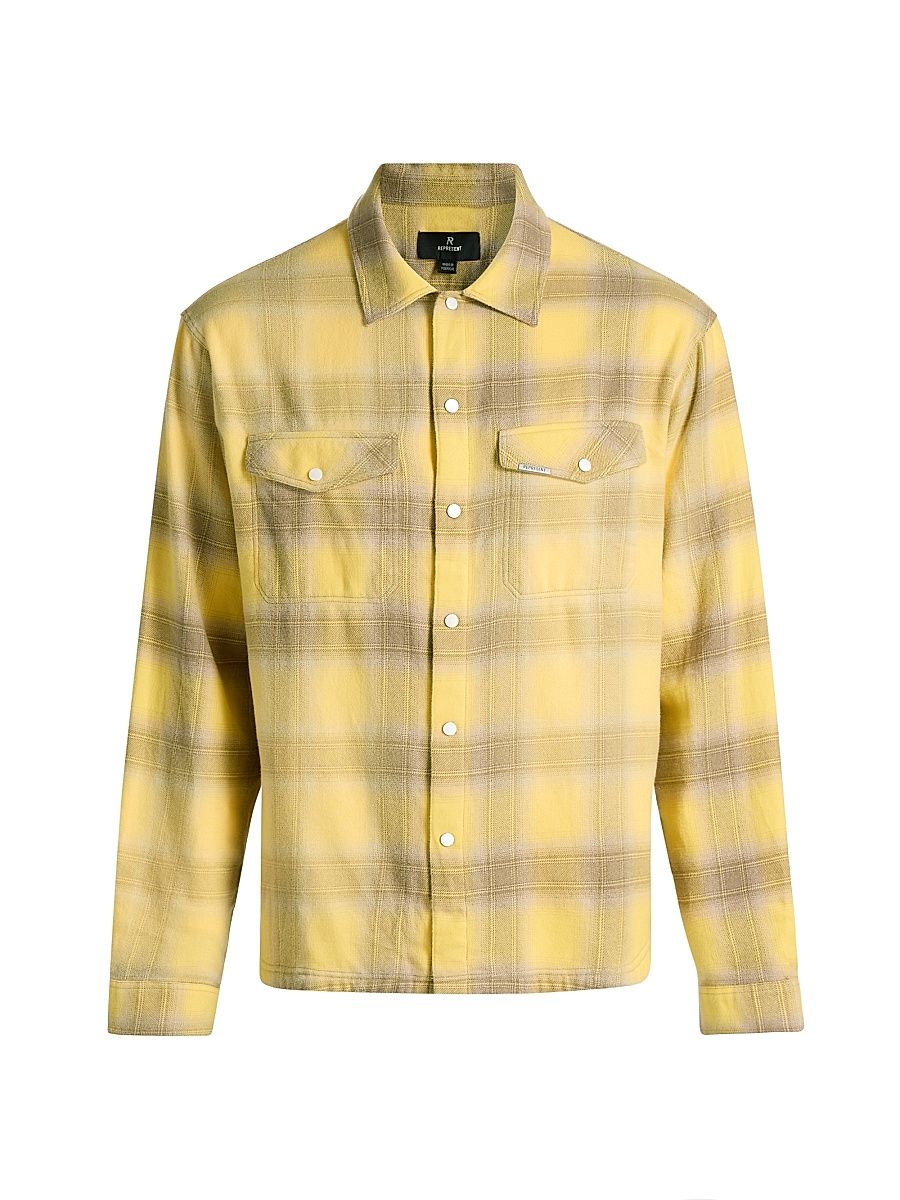 Men's Vintage Cotton Flannel Shirt - Creamed Corn - Size XXL