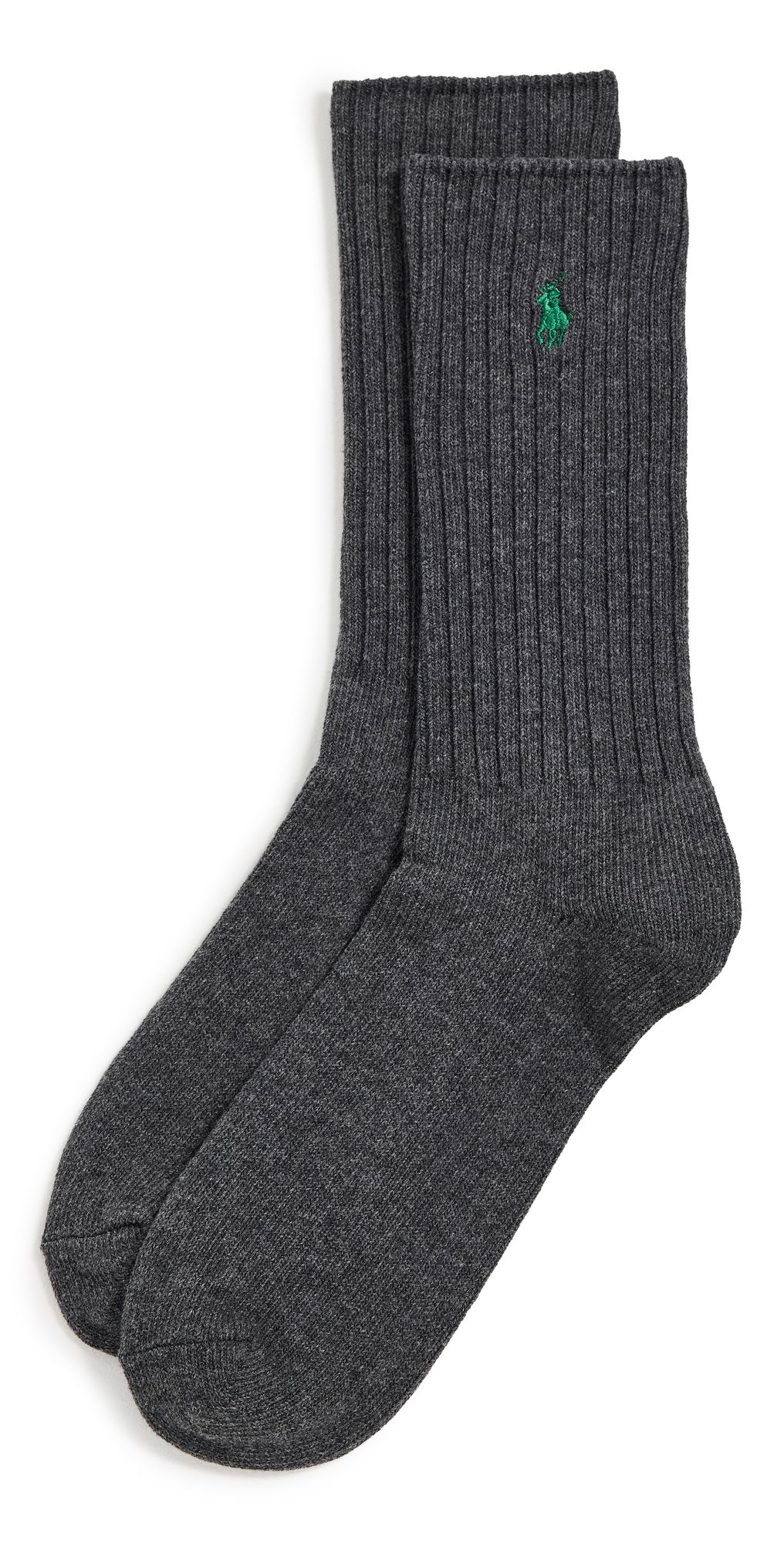 Polo Ralph Lauren Cotton Rib Crew Socks Heather Grey 10-13