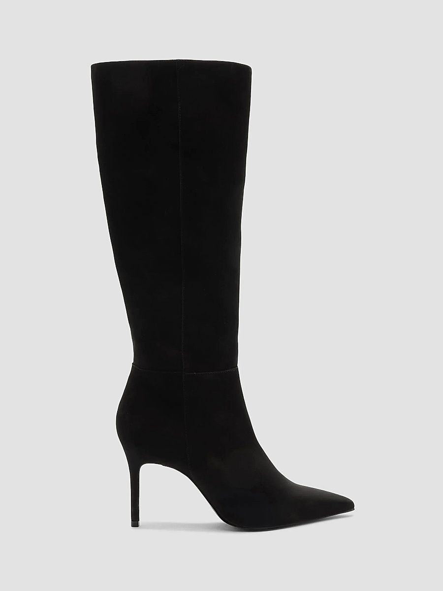 Women's Mikki 80MM Nubuck Leather Knee-High Boots - Black - Size 6.5
