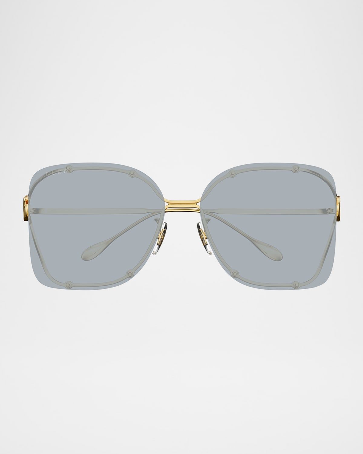 Rimless Square Metal Sunglasses