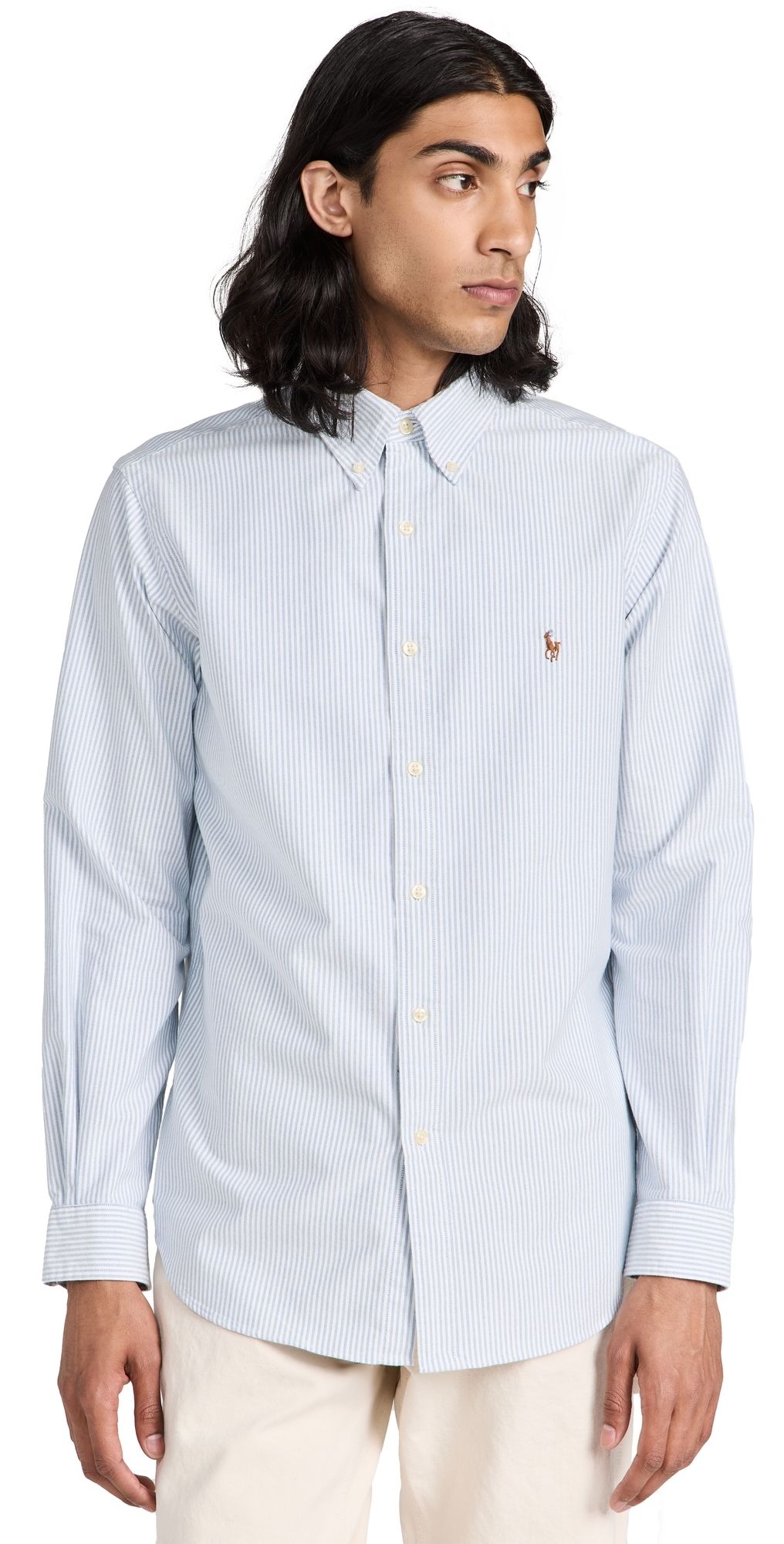 Polo Ralph Lauren Classic Fit Striped Oxford Shirt Blue/White Stripe M