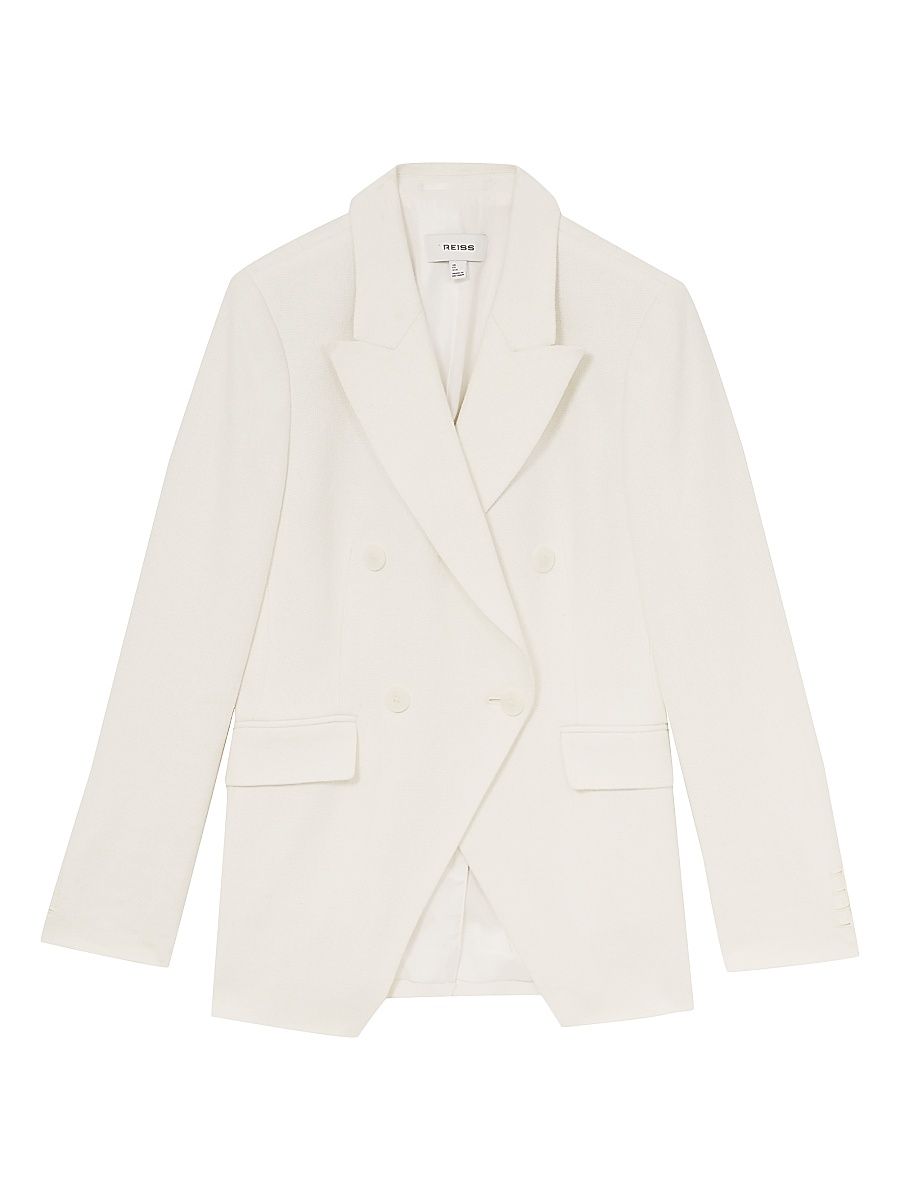 Women's Devon Double-Breasted Blazer - White - Size 12