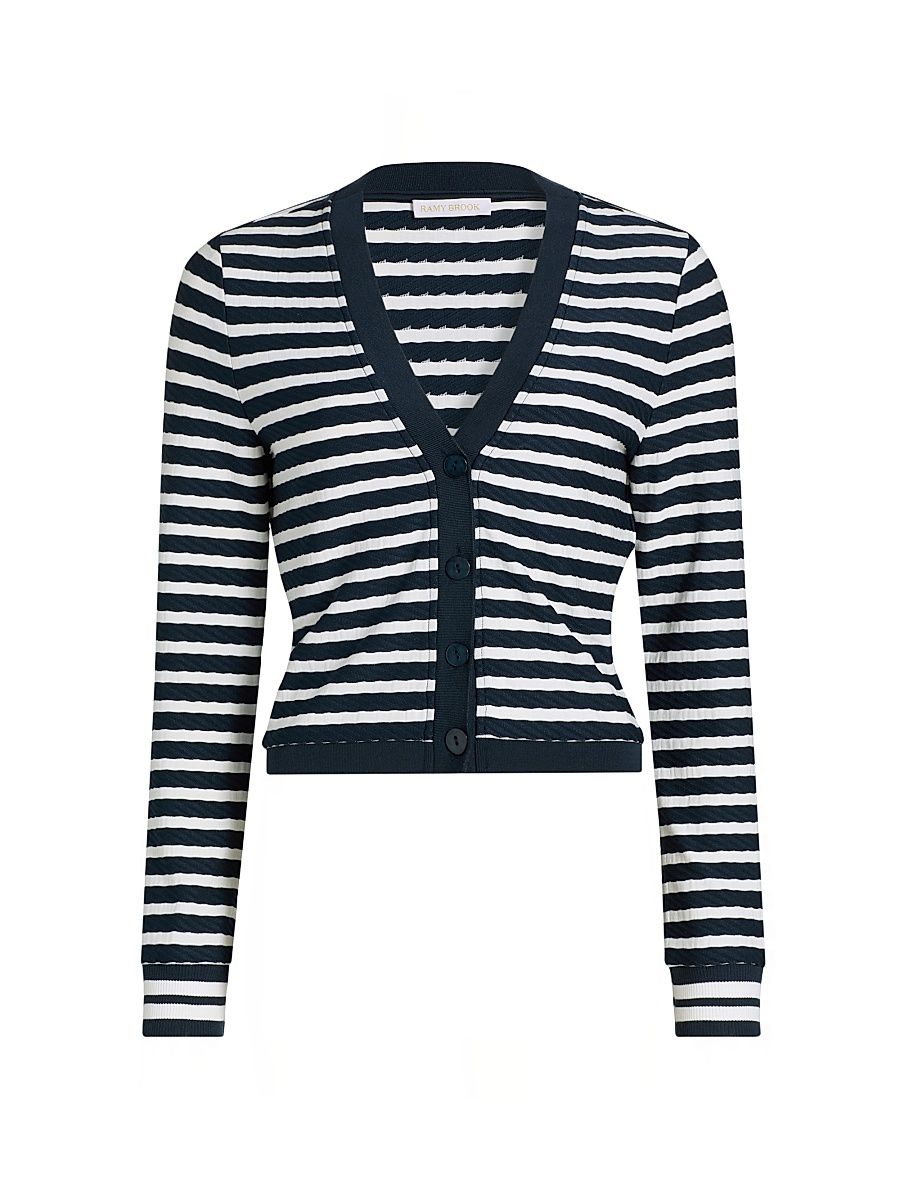 Women's Raven Striped Cardigan - Navy Stripe - Size XL