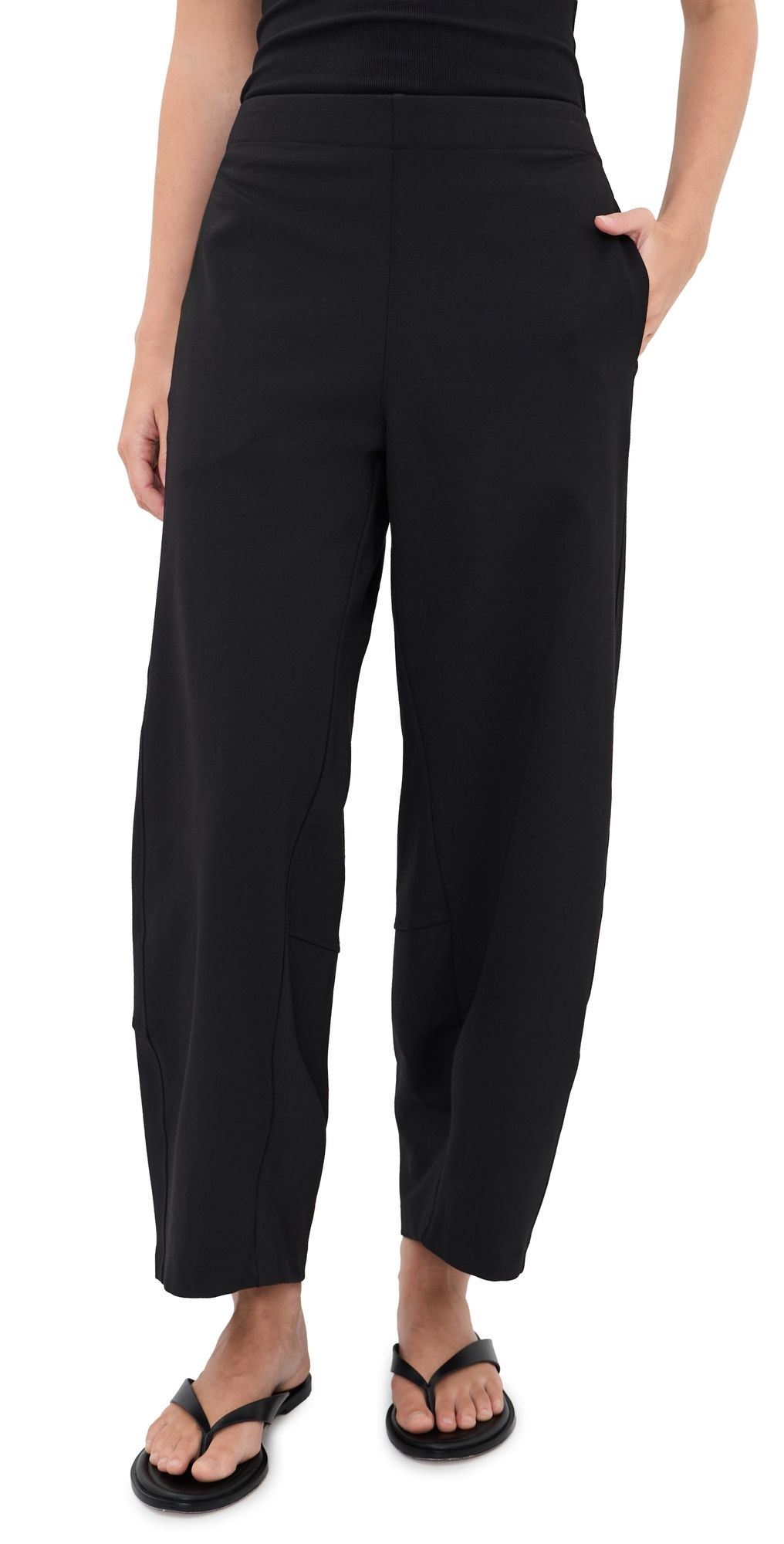 RIPLEY RADER Ponte Knit Barrel Pants Black XS