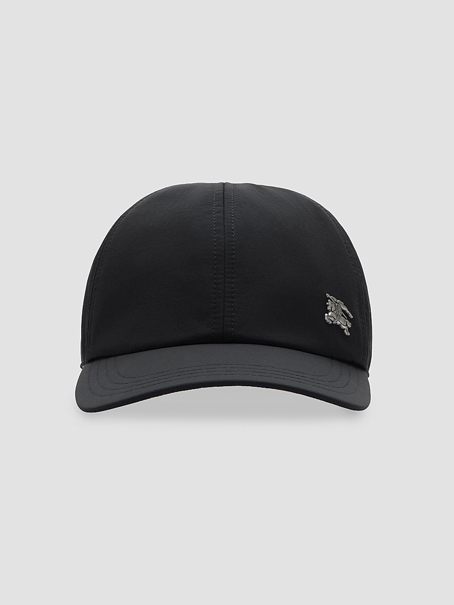 Men's Check-Lined Metal EKD Baseball Cap - Black - Size Small