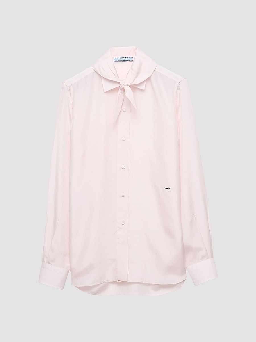 Women's Silk Poplin Shirt - Pink - Size 0