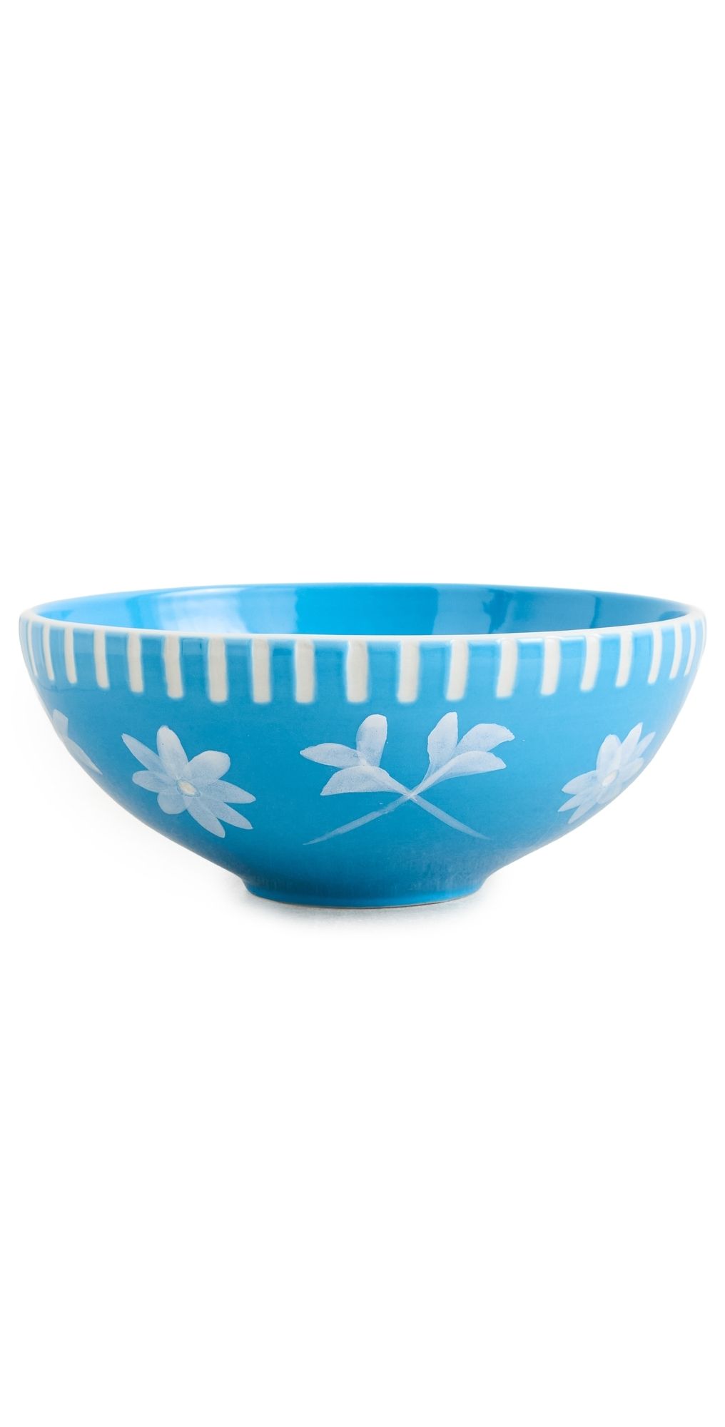 Carolina K Handpainted Flower Bowl Blue Blue One Size