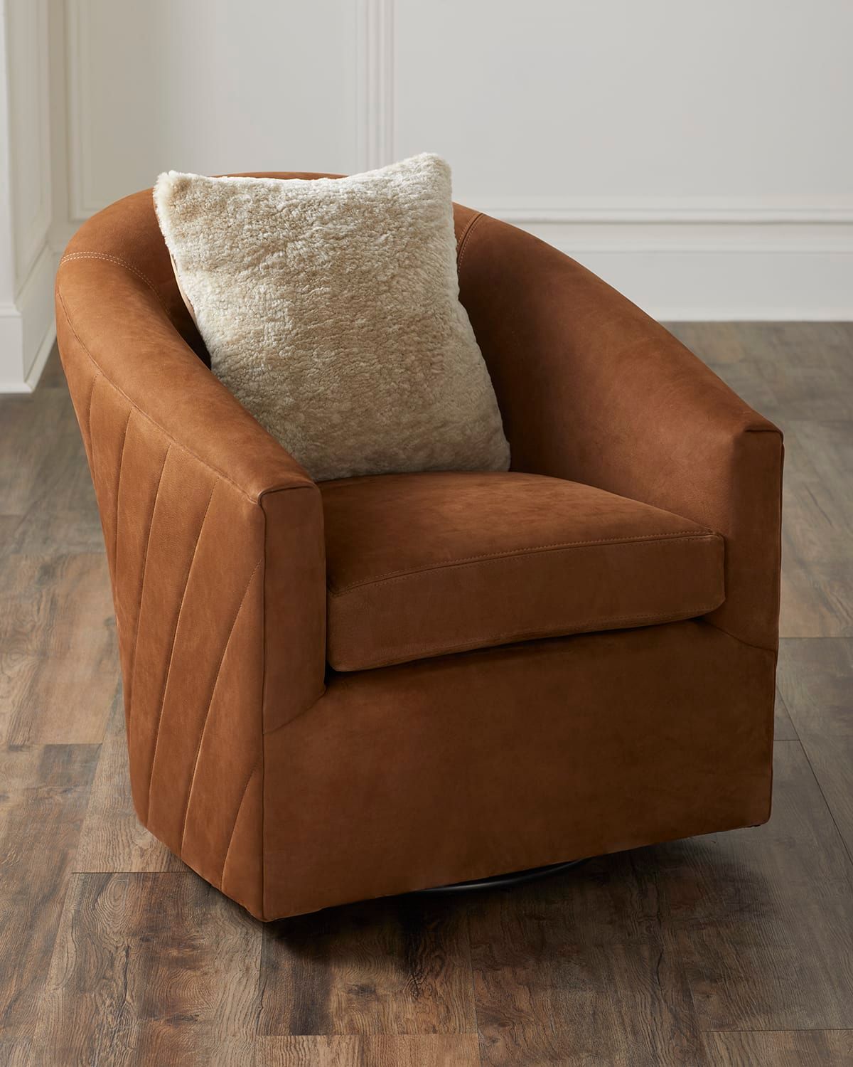 Abner Leather Swivel Chair
