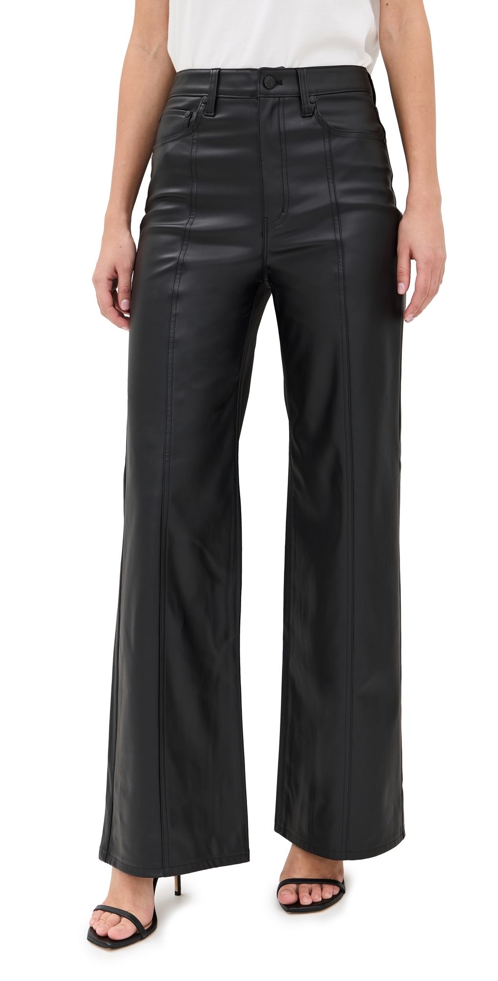 DAZE Far Out Faux Leather Pants With Seaming Cinematic 29